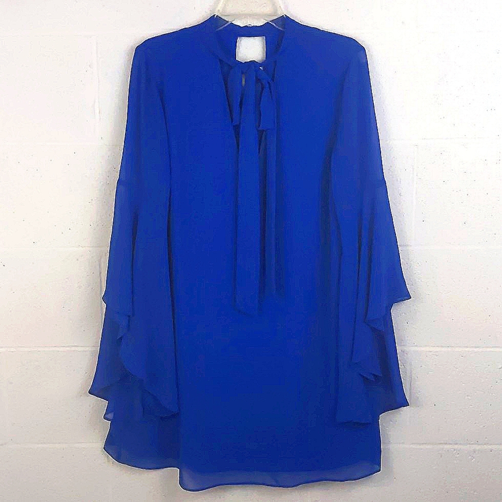 Bcbgeneration Blue Iris Women's M Flutter Sleeve Dress